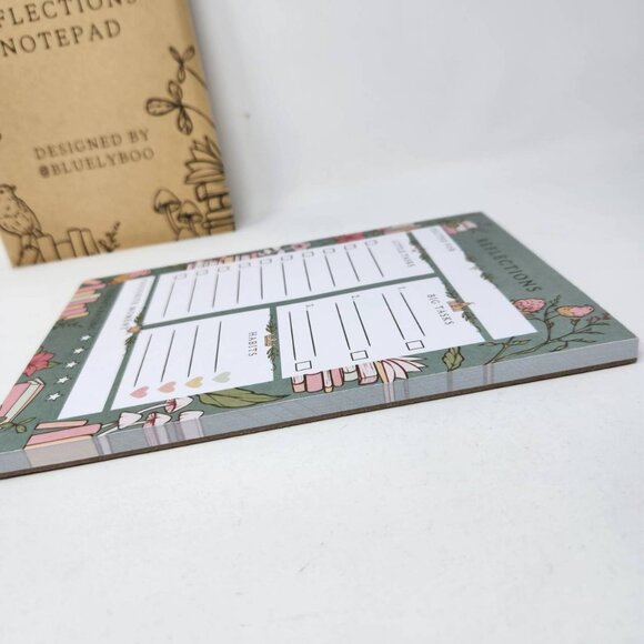 Reflections Daily Planner Notepad By Bluelyboo  8.5" x 5.5"  Green & Pink Floral - Picture 7 of 8